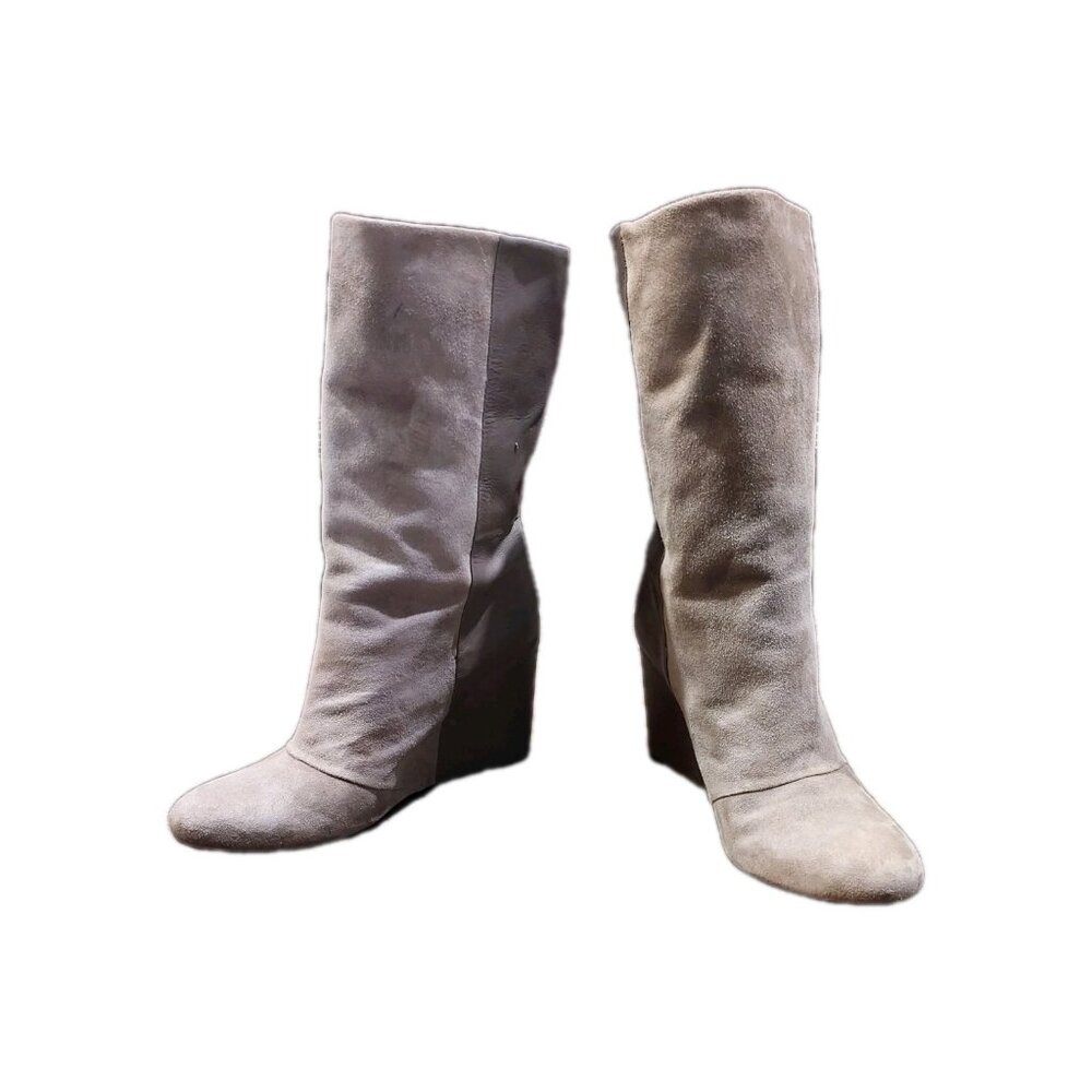 Enzo Angiolini Eabaki Wedge Boots Gray Suede Leather Women 7.5 - Picture 13 of 13